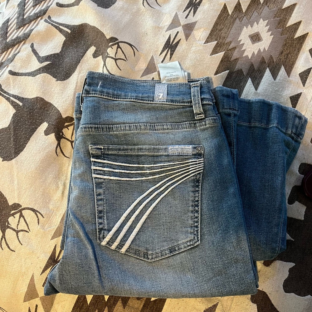 7 For All Mankind Blue Flare Jeans